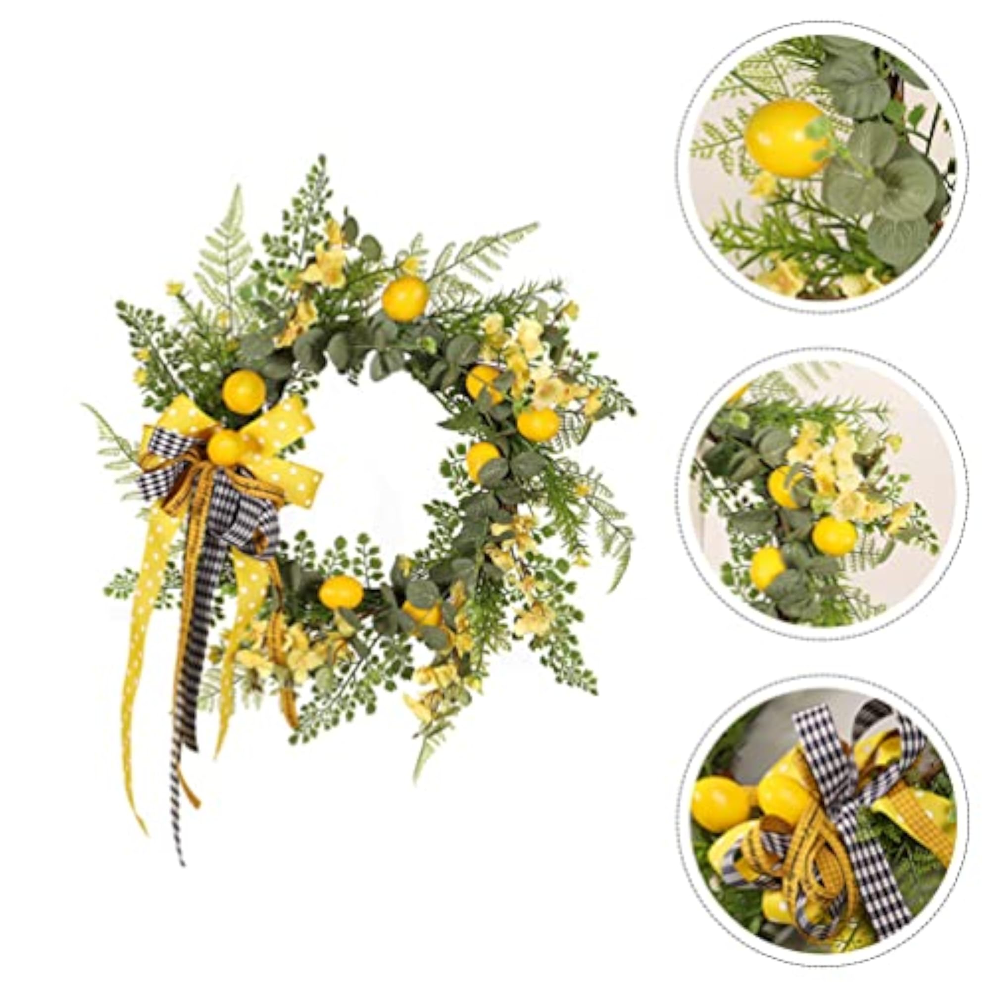 Artificial Lemon Wreath Spring Summer Fruit Wreath